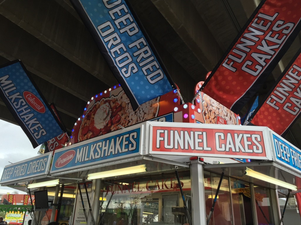 Funnel cake stall, which are plenty.