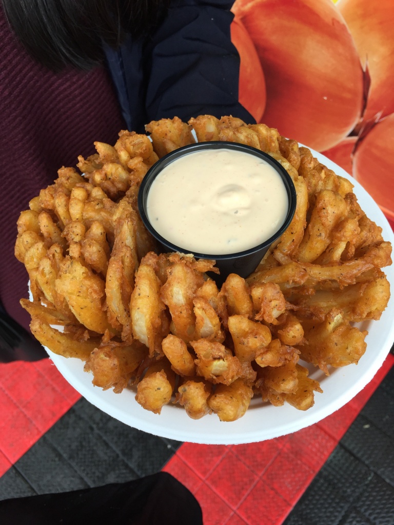 Deep fried blooming onion from Colossal Onion ($10).