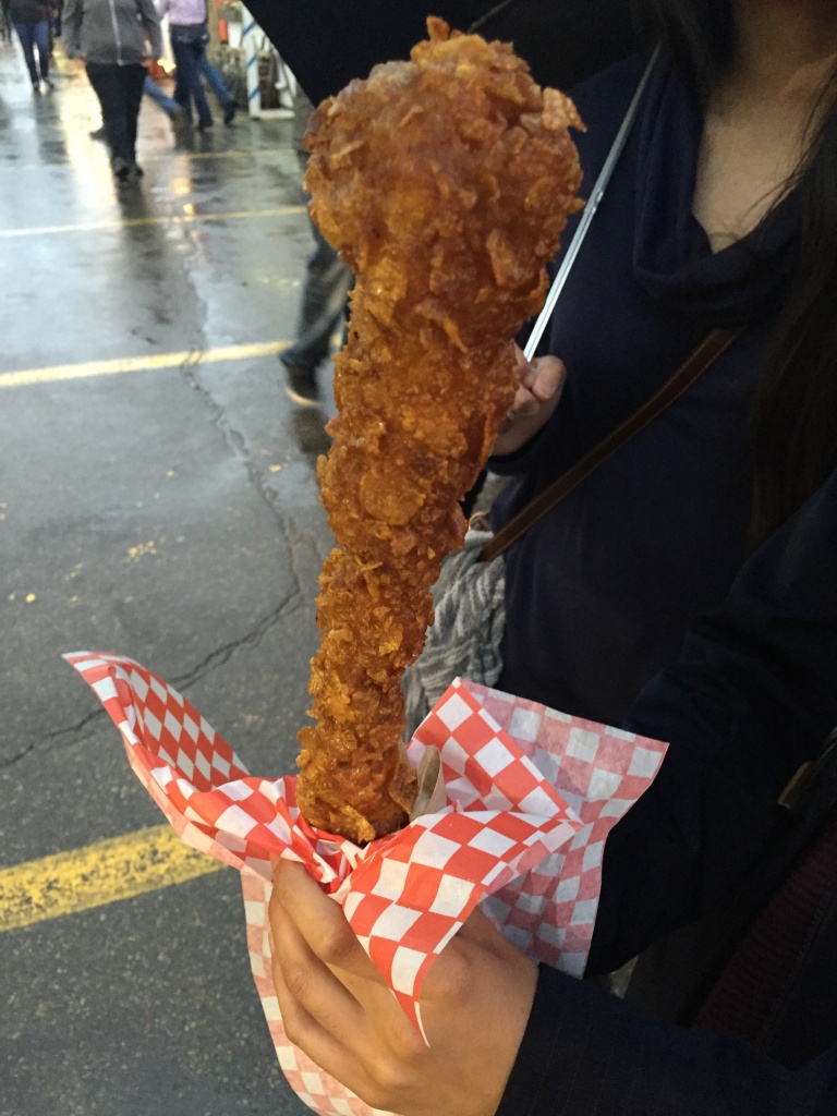 Frosted Flakes-coated chicken on a stick from Chicken on a Stick ($12).