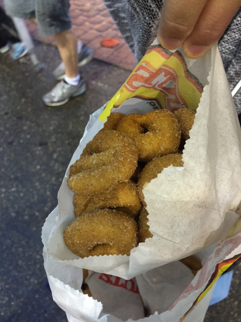 Cinnamon sugar mini donuts from Those Little Donuts ($10/3 bags).