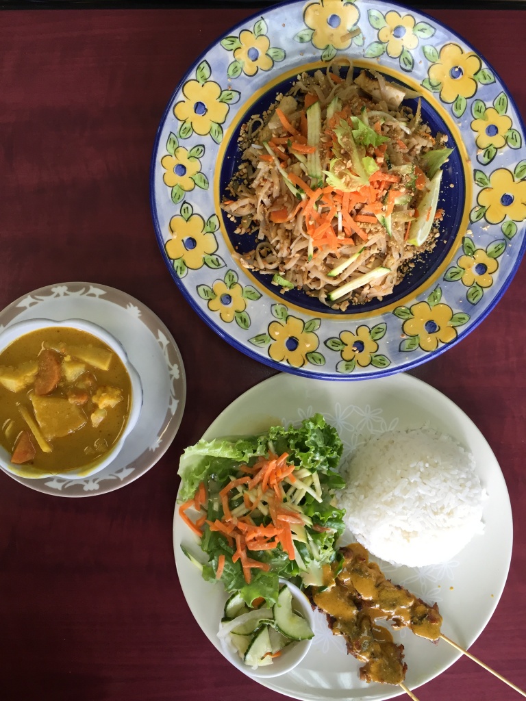 Pad Thai, Satay and Yellow curry