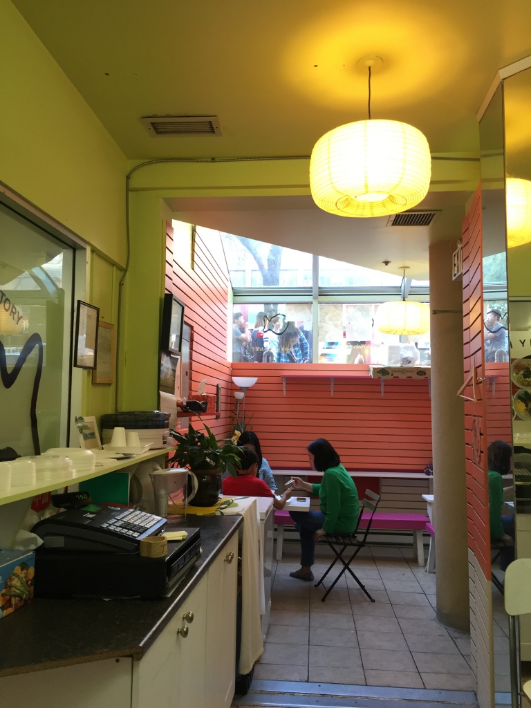 Inside the food stall.