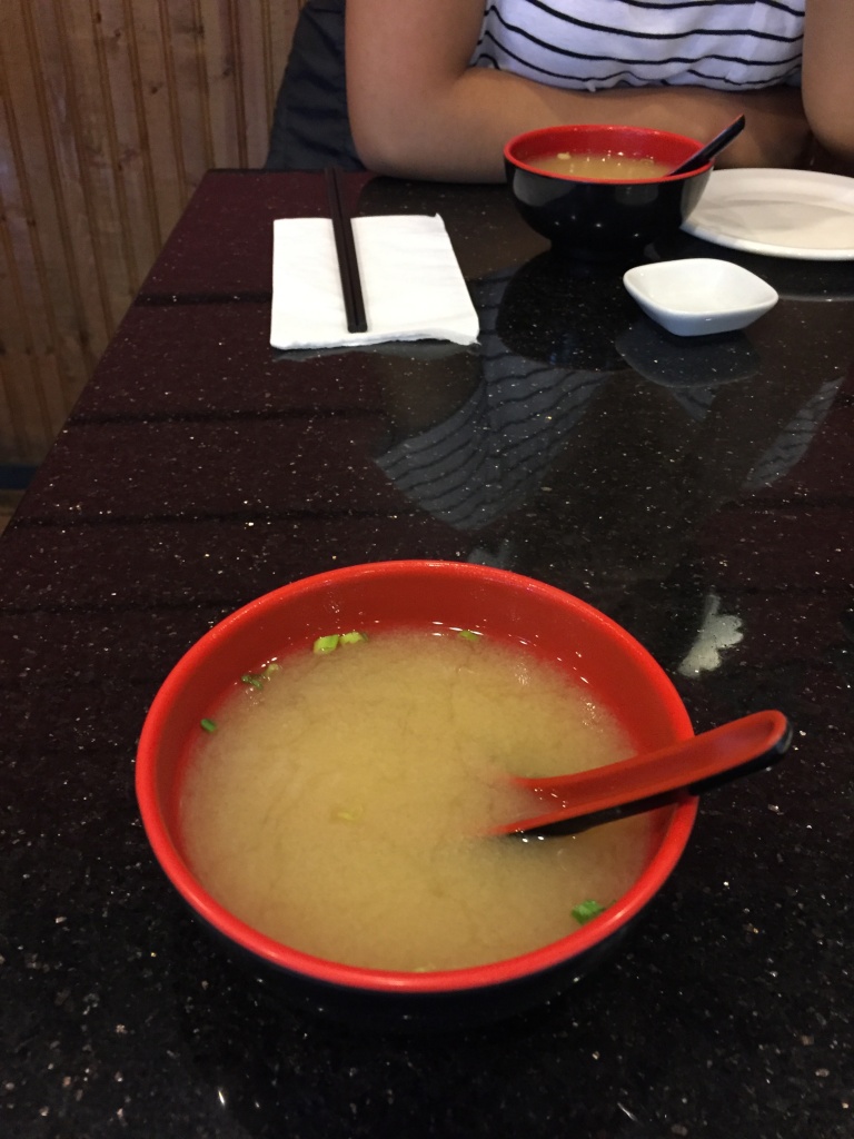 Miso soup for appetizer.
