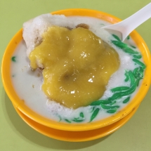 Chendol with durian.
